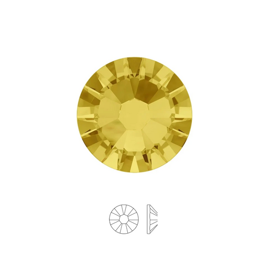 LIGHT TOPAZ - Crystal 2058 - Strass dentaire à coller - Cristaux à dos plat non hotfix