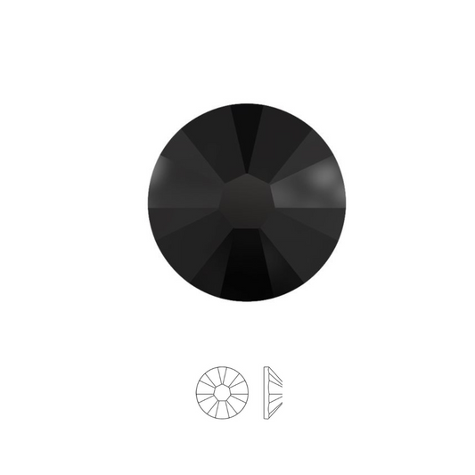 JET BLACK - Crystal 2058 - Strass dentaires à coller – Cristaux à dos plat non hotfix