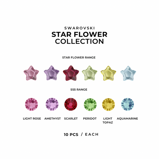 STARS FLOWERS COLLECTION - Assortiments 2754/2058 (120pcs) - Strass dentaires à coller – Cristaux à dos plat non hotfix