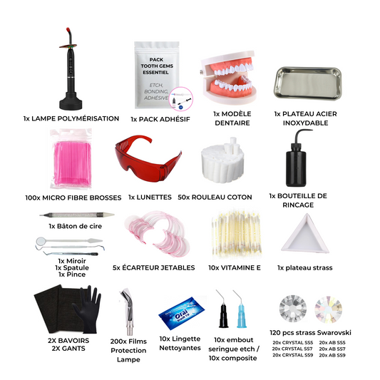 Starter Kit Strass Dentaire – Matériel professionnel pour pose esthétique de strass dentaires