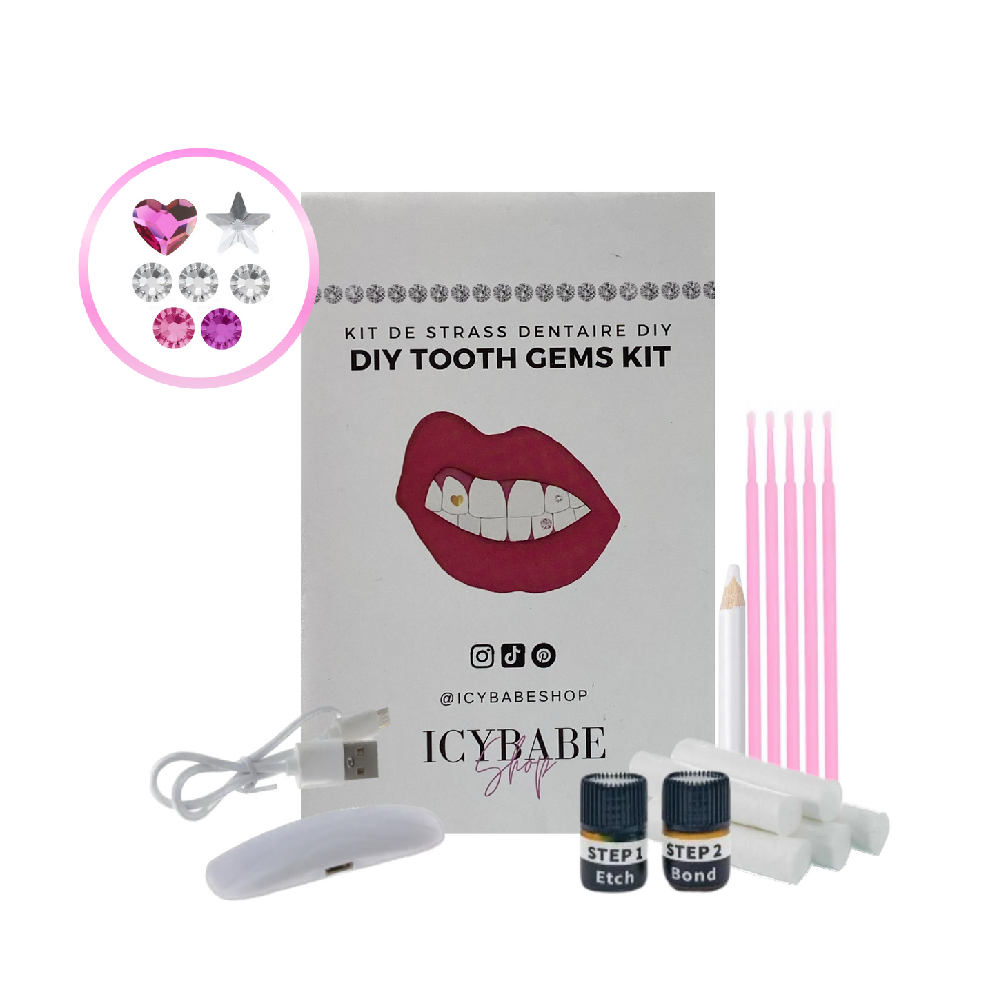 Kit strass dentaire DIY - Tooth Gems DIY Kit - PINK FRIDAY