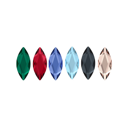 MARQUISE 2201 (4x1.8mm) - Strass dentaires à coller – Cristaux à dos plat non hotfix (10 pcs)