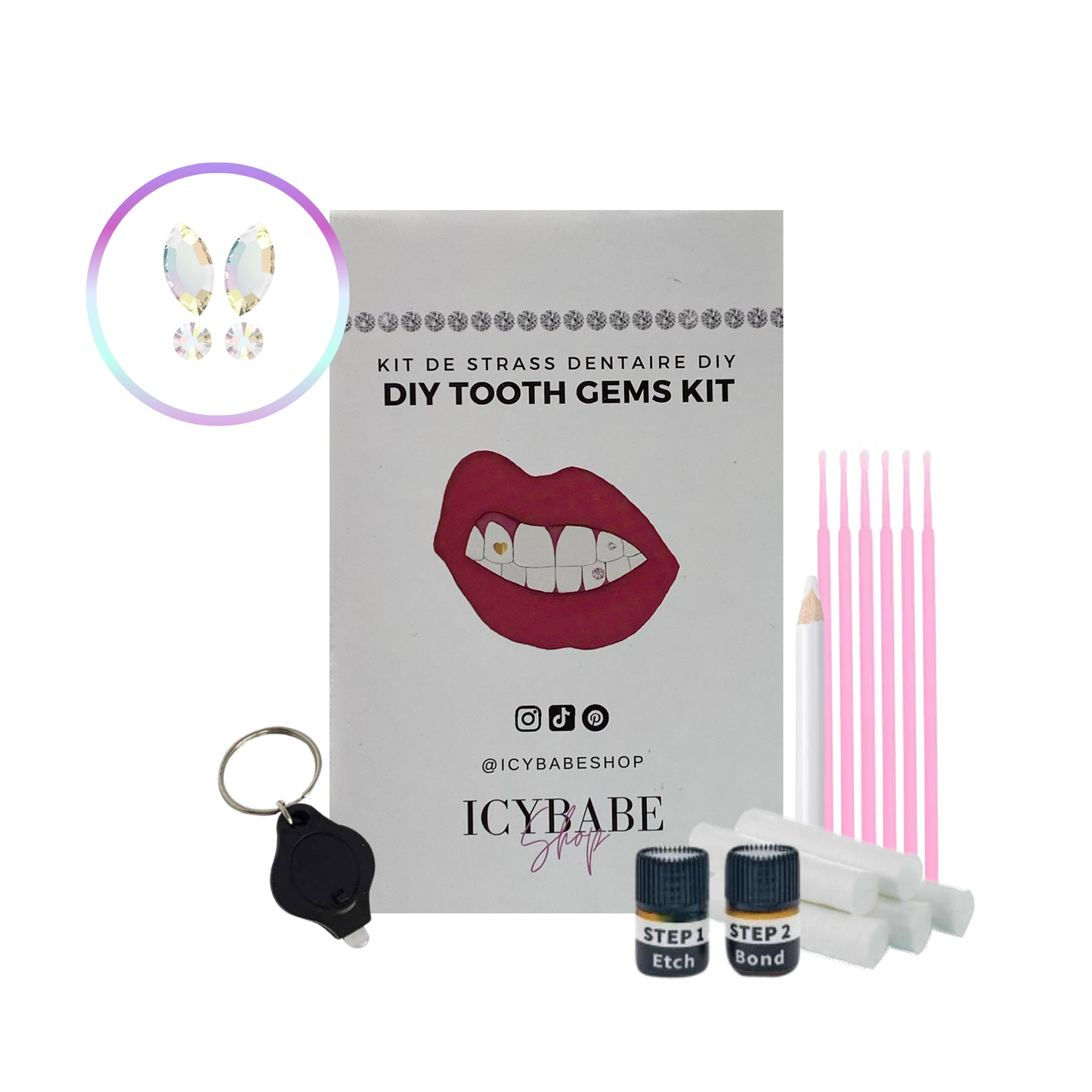 PAPILLON - Kit strass dentaire - DIY Tooth Gems Kit