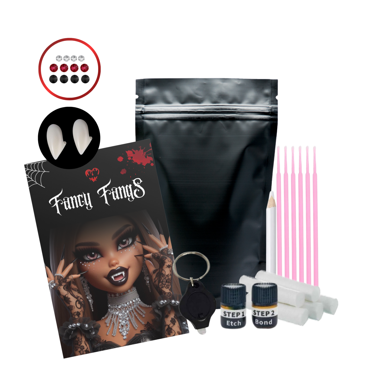 FANCY FANGS - DIY Kit de strass dentaire + Dents de vampire