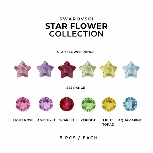 STARS FLOWERS COLLECTION - Assortiments (60pcs) Swarovski Formes Strass Dentaire / Tooth Gems