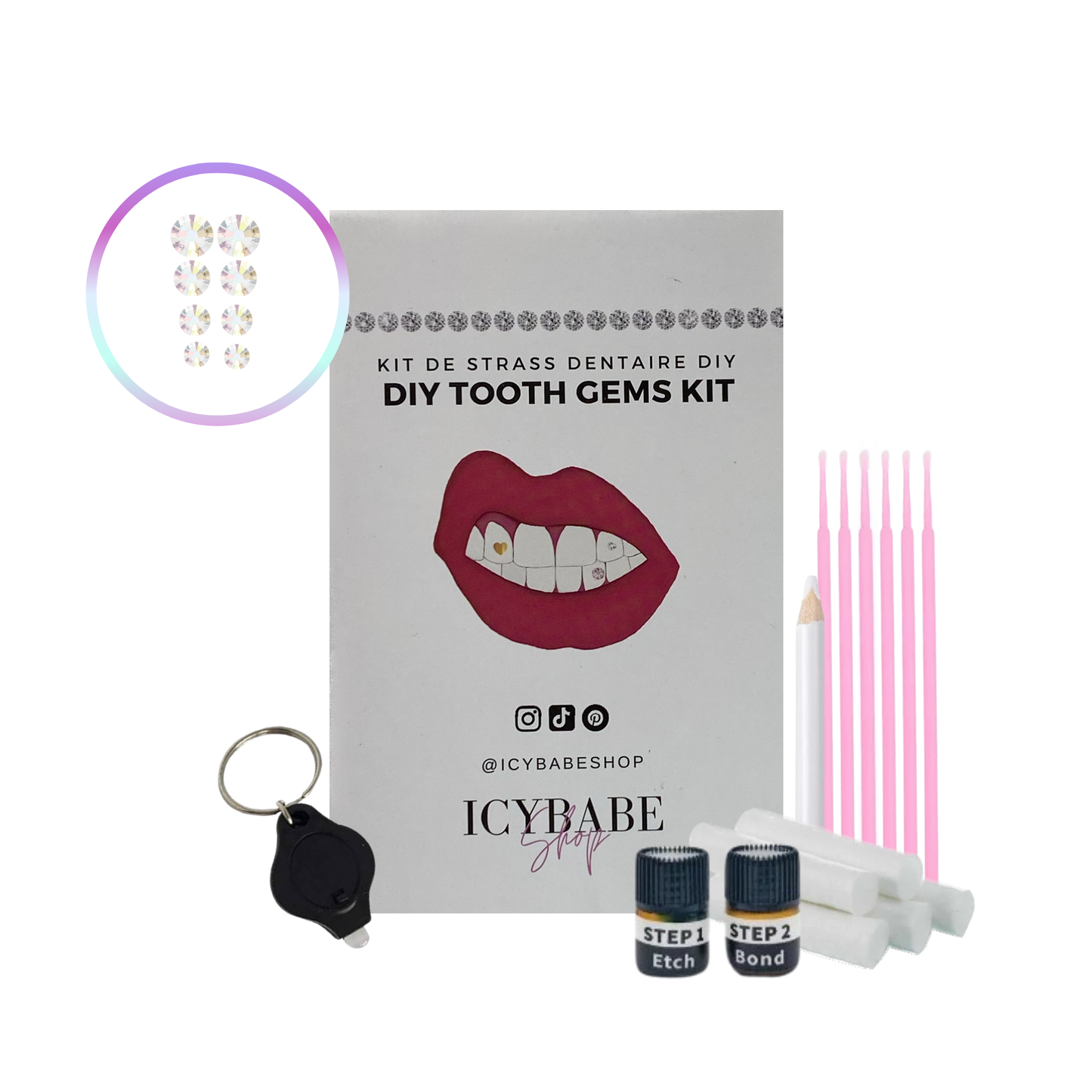 ICY ORIGINAL - Kit strass dentaire - DIY Tooth Gems Kit