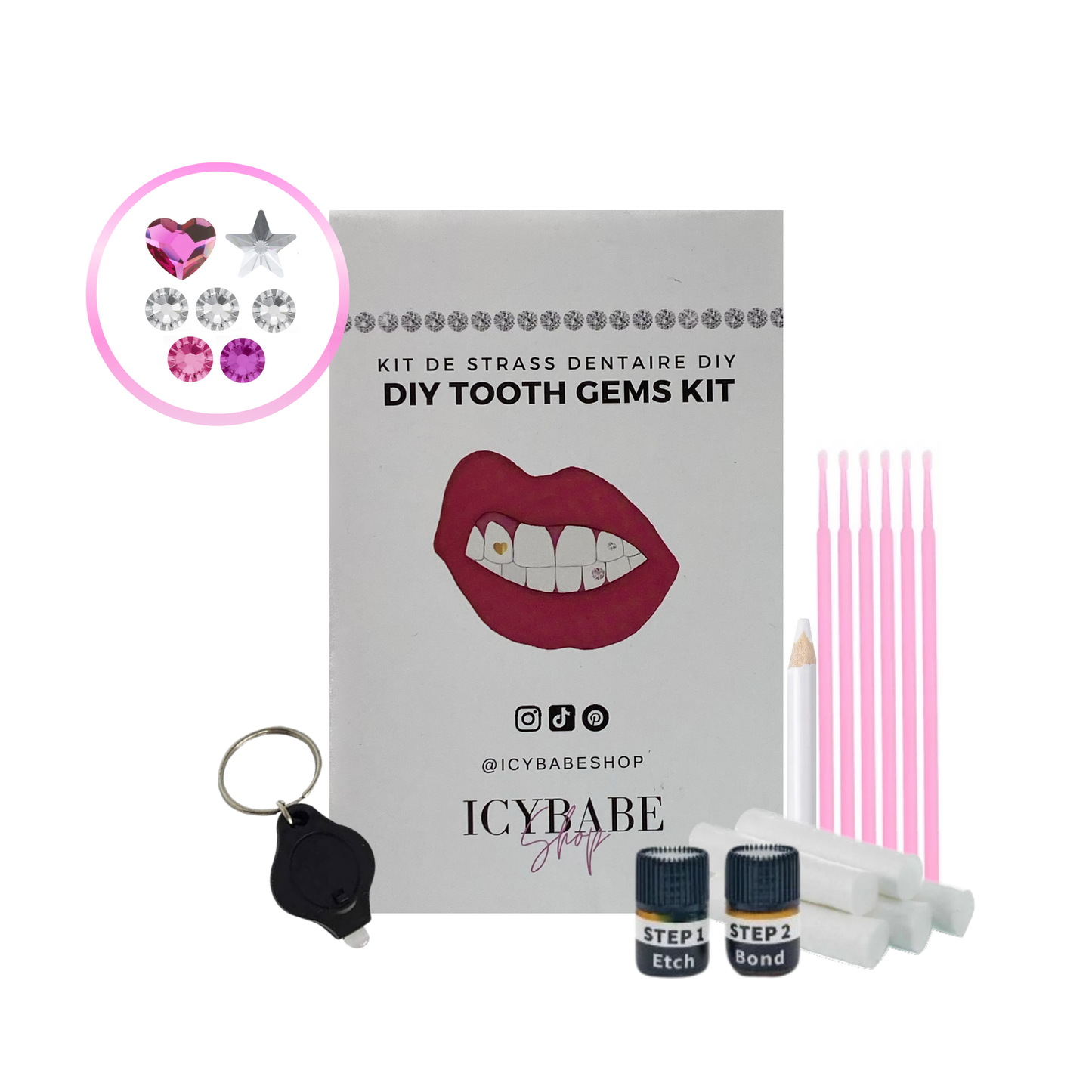 PINK FRIDAY - Kit strass dentaire - DIY Tooth Gems Kit