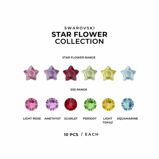 STARS FLOWERS COLLECTION - Assortiments (120pcs) Swarovski Formes Strass Dentaire / Tooth Gems